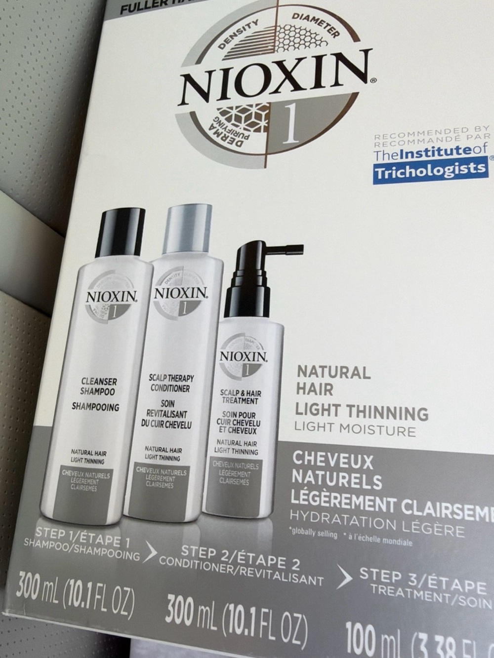 Nioxin Kit System 1 Natural Hair Light Thinning Density Diameter Derma Purifying
